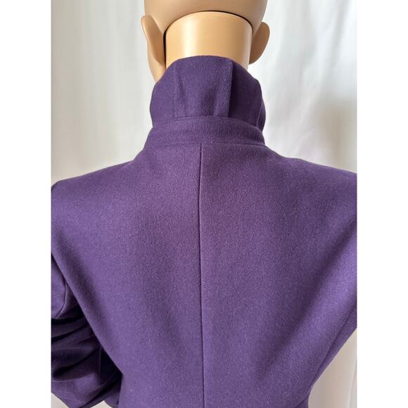 J. Crew Uptown Dress Purple coat pleated stand collar preppy size 2 - Picture 6 of 16